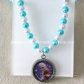 Costume Jewelry -Frozen Beaded Charm Necklace N010